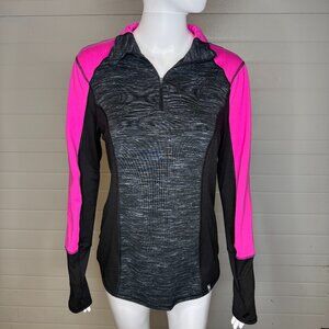 90 Degree by Reflex Pink & Grey Quarter Zip Pullover – Small